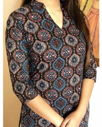 BRISA Gold Print Work Kurtis - M L XL XXL