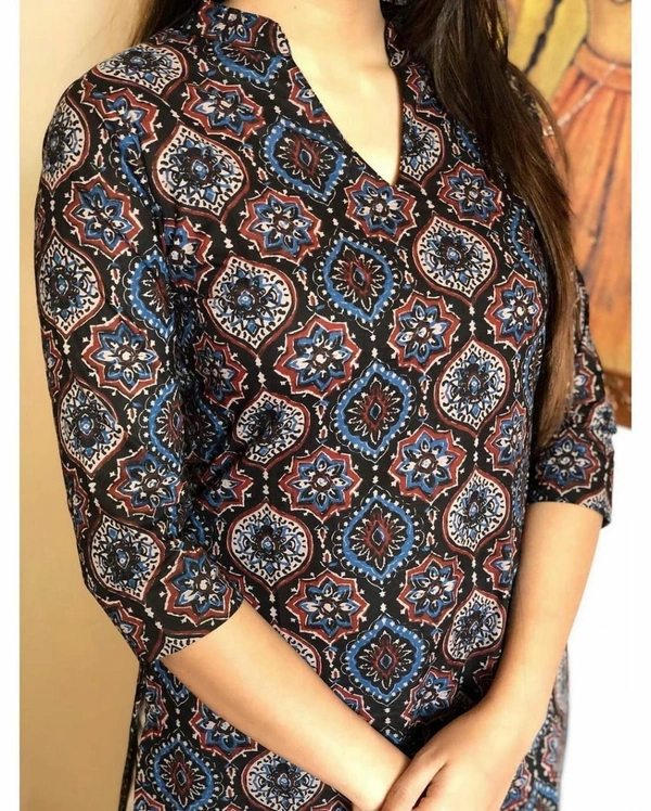 BRISA Gold Print Work Kurtis - M L XL XXL