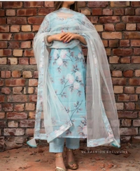 BRISA Printed Kurti & Pant  Fabrics - M(38)L(40)XL(42)XXL(44)