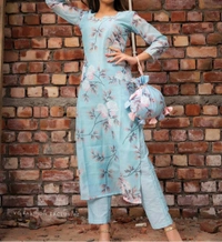 BRISA Printed Kurti & Pant  Fabrics - M(38)L(40)XL(42)XXL(44)