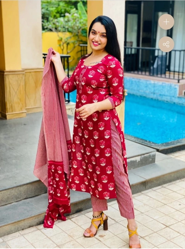 BRISA Beautiful Red Rayon Kurti - M(38)to XXL--(44)