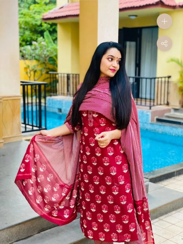 BRISA Beautiful Red Rayon Kurti - M(38)to XXL--(44)