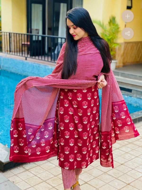 BRISA Beautiful Red Rayon Kurti - M(38)to XXL--(44)