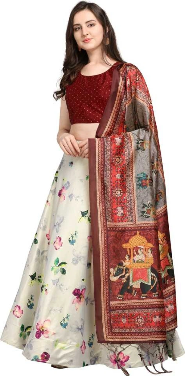 BRISA Women's Printed LEHENAGAS Choli - freesize (semistiched)