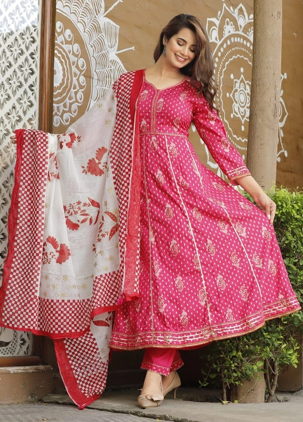 BRISA Printed Anarkali Kurtis - M(38)L(40)XL(42)XXL(44)