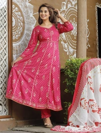 BRISA Printed Anarkali Kurtis - M(38)L(40)XL(42)XXL(44)