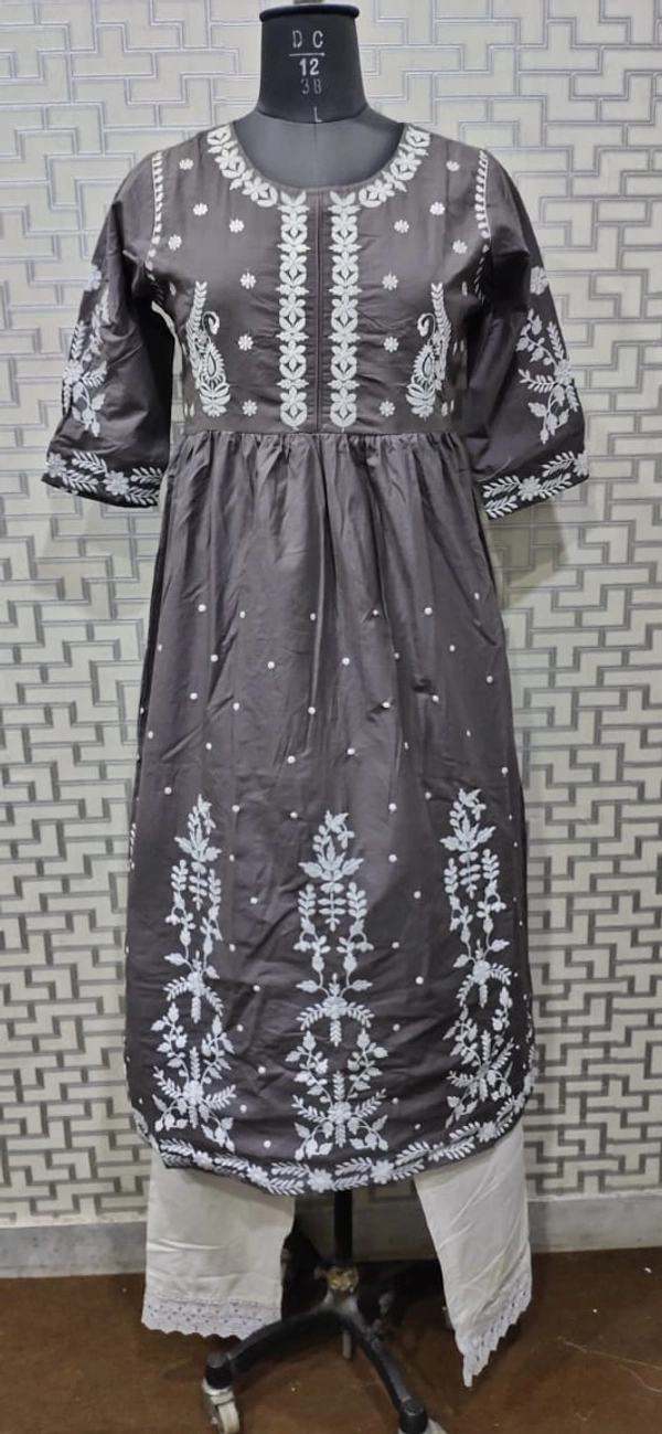BRISA Long Cotton Embroidery Kurtis - M to XXL