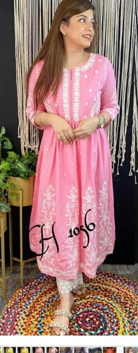BRISA Long Cotton Embroidery Kurtis - M to XXL