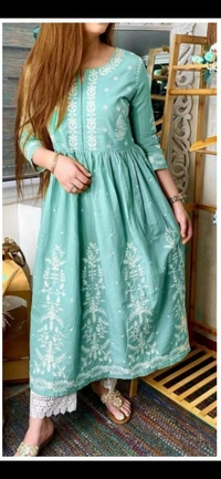 BRISA Long Cotton Embroidery Kurtis - M to XXL