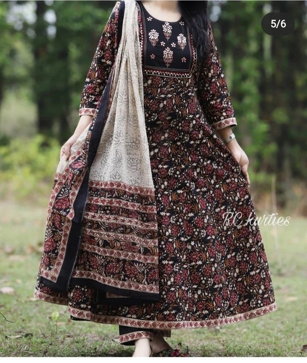 BRISA Printed Full Flair Rayon Kurtis - 38 40 42 44