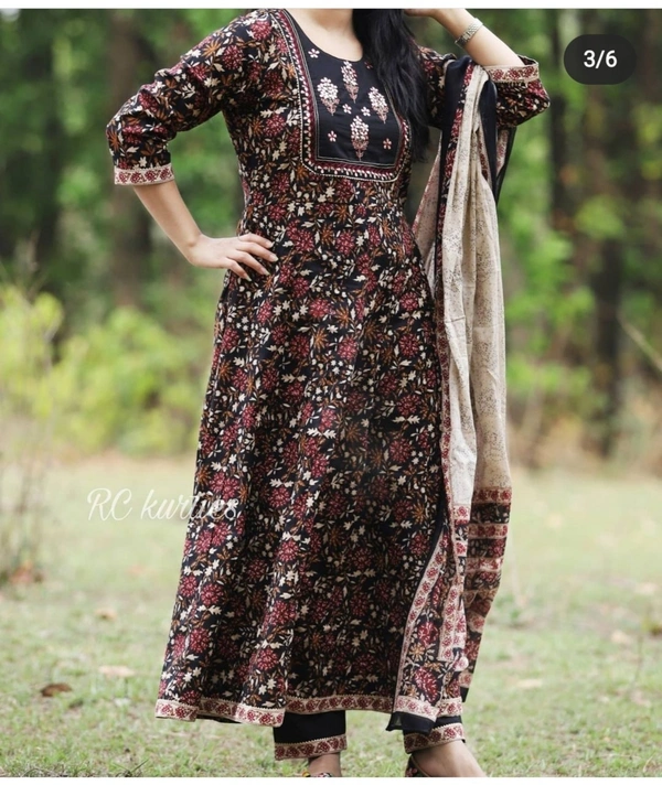 BRISA Printed Full Flair Rayon Kurtis - 38 40 42 44