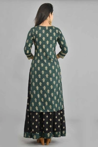 BRISA Printed Gold Kurti&Skirt - M(38)L(40)XL(42)XXL(44)