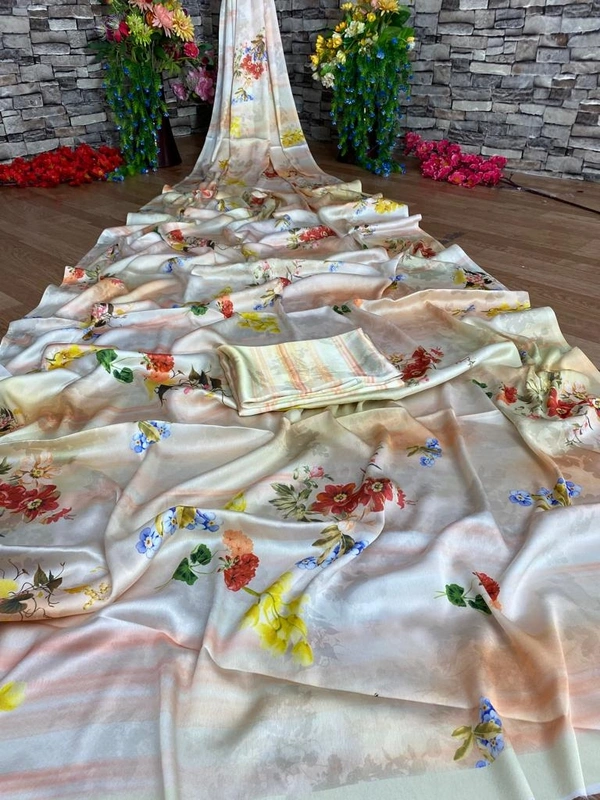 BRISA Satin Printed Silk Sarees