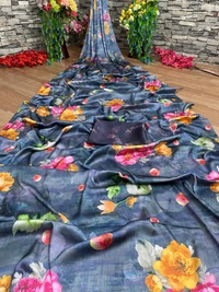 BRISA Satin Printed Silk Sarees
