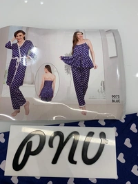 BRISA Dotted Night Dresses - fit upto L