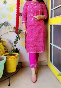 BRISA Cotton Fabric Kurtis&Pants - M(38)L(40)XL(42)XXL(44)