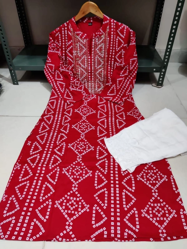 BRISA Zari Dot Printed Long Kurti - 38 40 42 44