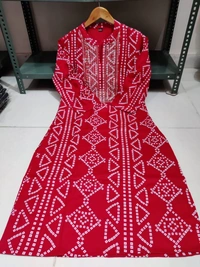 BRISA Zari Dot Printed Long Kurti - 38 40 42 44