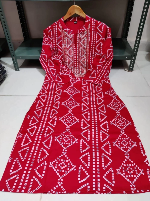 BRISA Zari Dot Printed Long Kurti - 38 40 42 44