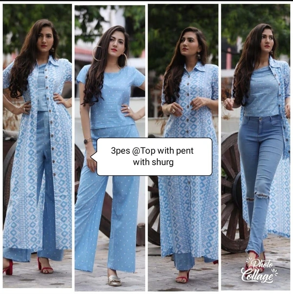 BRISA Rayon Fabric Kurti Pant&Shrug - M L XL XXL