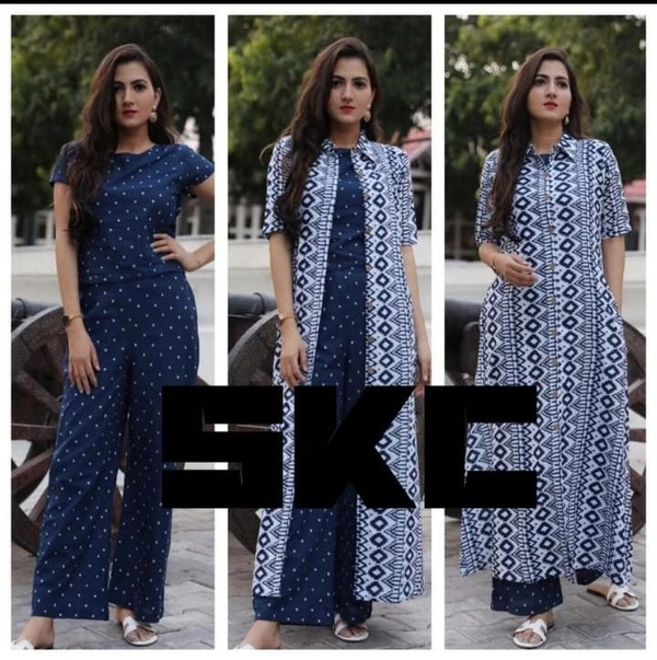 BRISA Rayon Fabric Kurti Pant&Shrug - M L XL XXL
