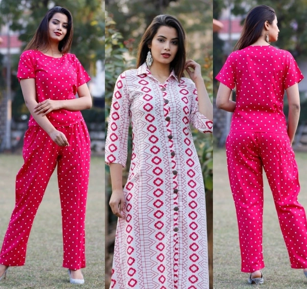 BRISA Rayon Fabric Kurti Pant&Shrug - M L XL XXL