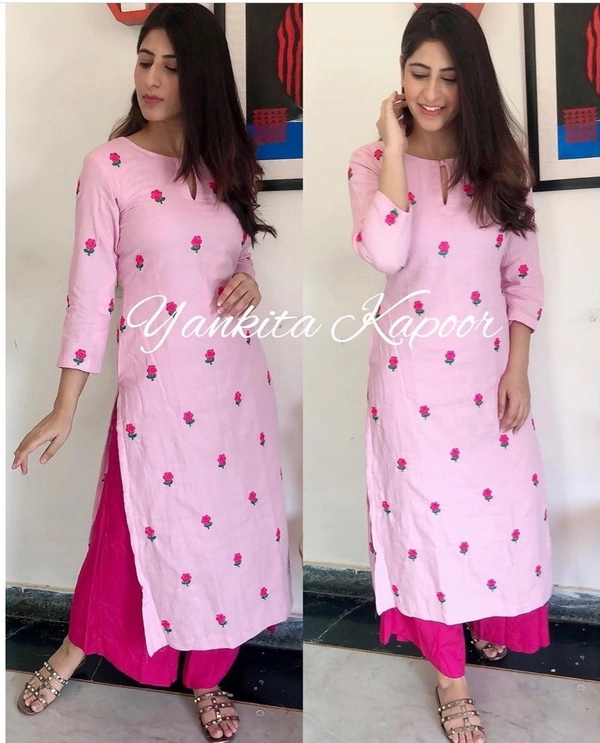 BRISA Classy Rayon Printed Kurti&Palazzo - M(38) to XXL(44)