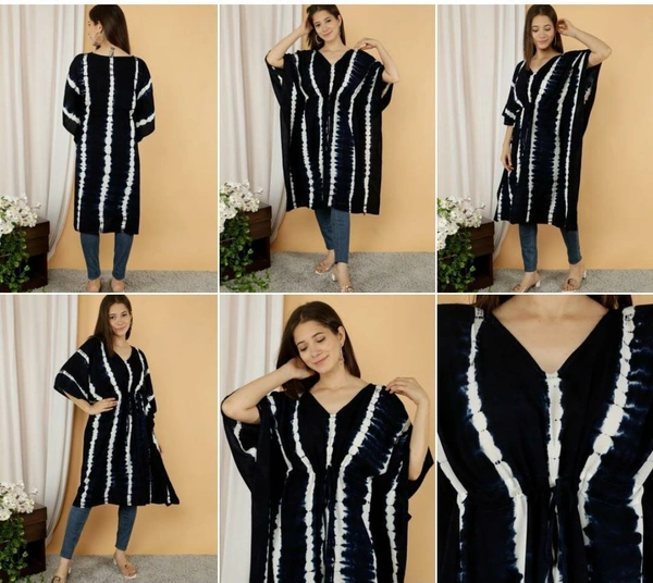 BRISA Soft Rayon Shibori Kaftans - free size