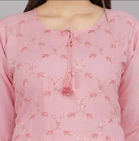 BRISA Rayon Embroidery Kurti&Pant - M(38)toXXL(44)