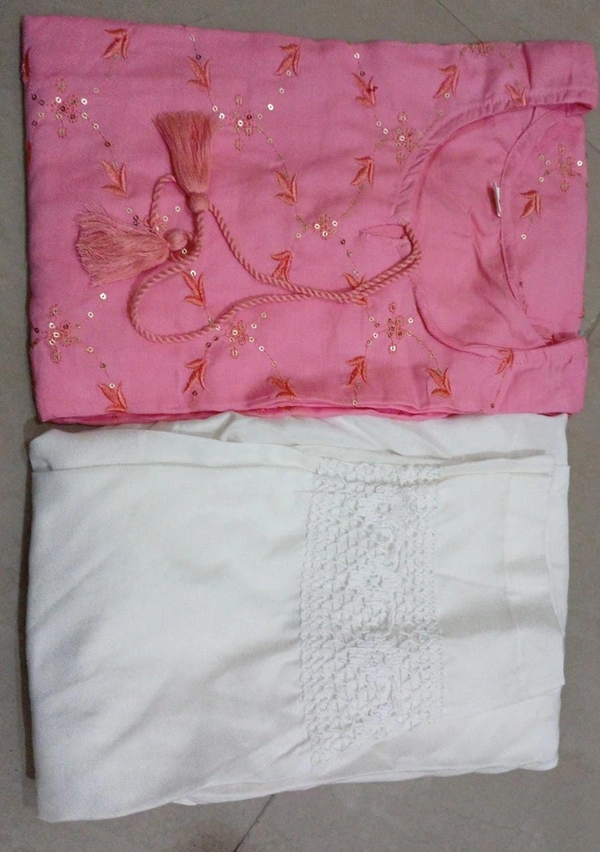BRISA Rayon Embroidery Kurti&Pant - M(38)toXXL(44)