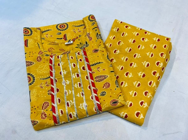 BRISA Cotton Straight Kurti &Pant  - L(40)XL(42)XXL(44)3XL(46)
