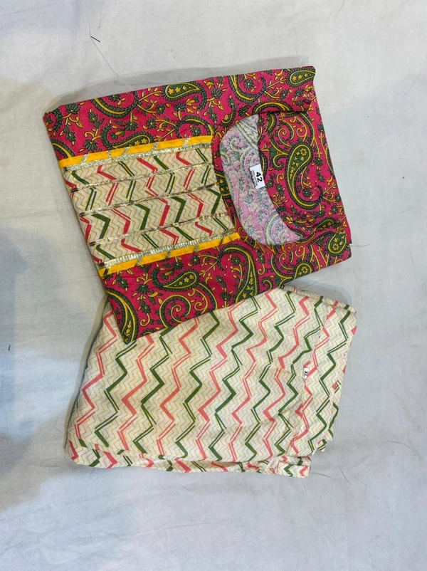 BRISA Cotton Straight Kurti &Pant  - L(40)XL(42)XXL(44)3XL(46)