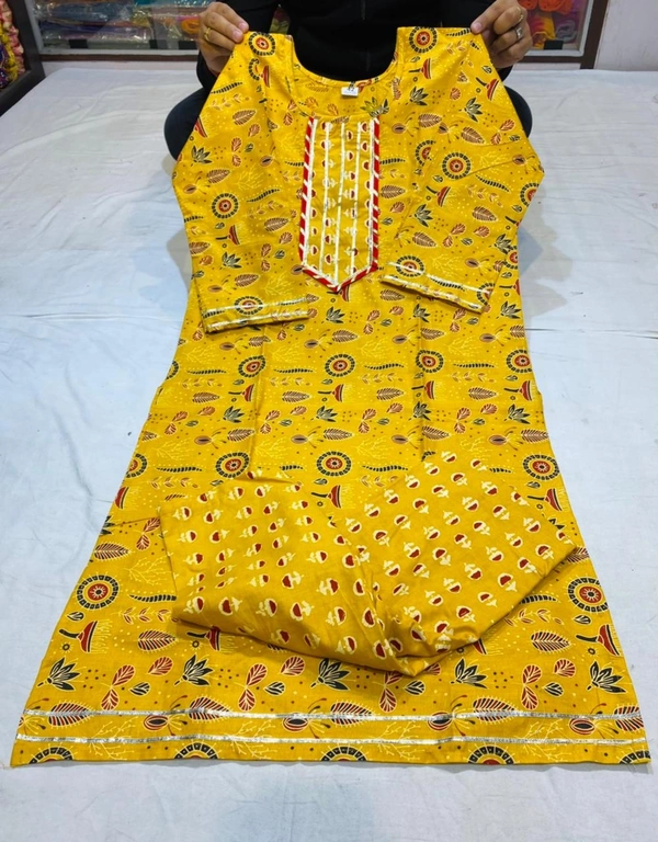 BRISA Cotton Straight Kurti &Pant  - L(40)XL(42)XXL(44)3XL(46)