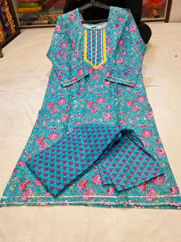 BRISA Cotton Straight Kurti &Pant  - L(40)XL(42)XXL(44)3XL(46)