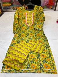 BRISA Cotton Straight Kurti &Pant  - L(40)XL(42)XXL(44)3XL(46)