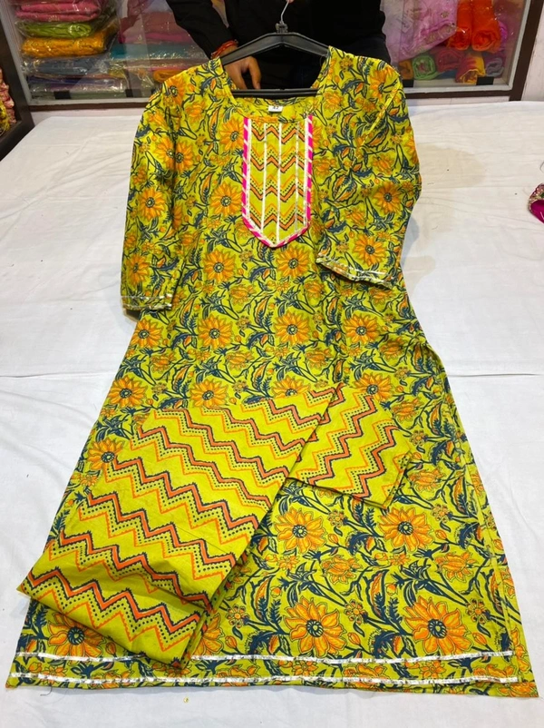 BRISA Cotton Straight Kurti &Pant  - L(40)XL(42)XXL(44)3XL(46)