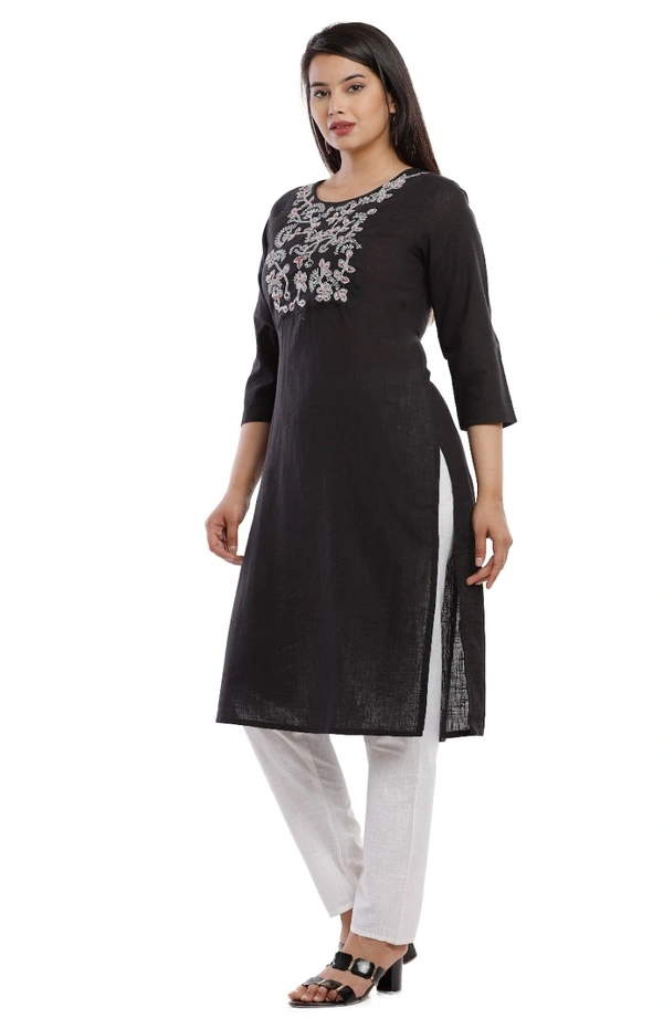BRISA Women's Heavy Embroidery Cotton Kurtis And Pant - M-38 L-40 XL-42 XXL-44