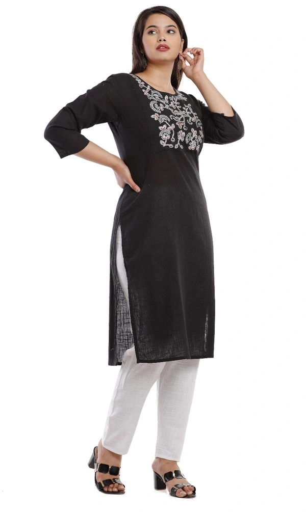 BRISA Women's Heavy Embroidery Cotton Kurtis And Pant - M-38 L-40 XL-42 XXL-44