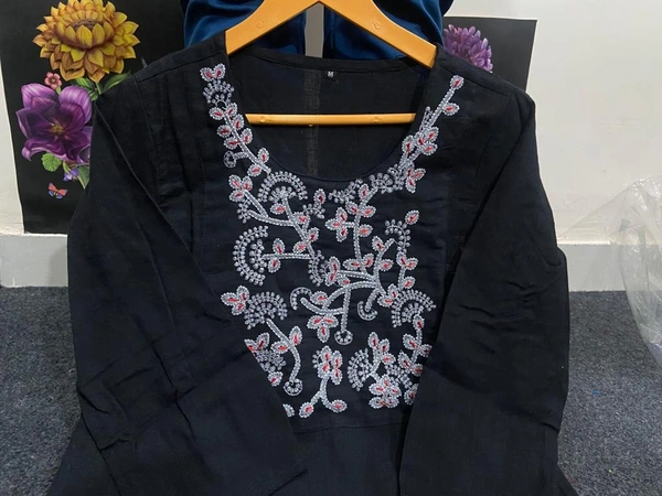 BRISA Women's Heavy Embroidery Cotton Kurtis And Pant - M-38 L-40 XL-42 XXL-44