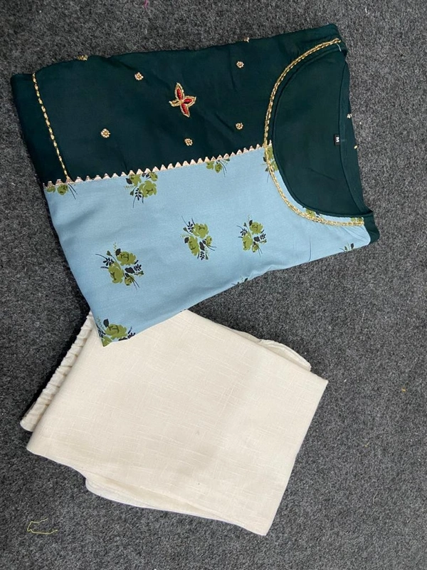 BRISA Double Parted Rayon Kurti&Pant - M 38 L 40 XL 42 XXL 44