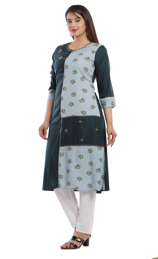 BRISA Double Parted Rayon Kurti&Pant - M 38 L 40 XL 42 XXL 44