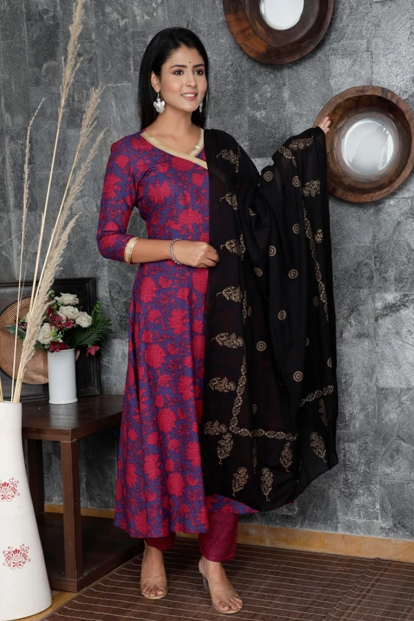 BRISA Heavy Rayon Kurti+Pant+Duppatta - M 38 L 40 XL 42 XXL 44