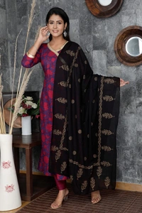 BRISA Heavy Rayon Kurti+Pant+Duppatta - M 38 L 40 XL 42 XXL 44