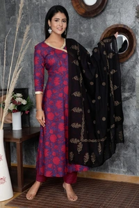 BRISA Heavy Rayon Kurti+Pant+Duppatta - M 38 L 40 XL 42 XXL 44