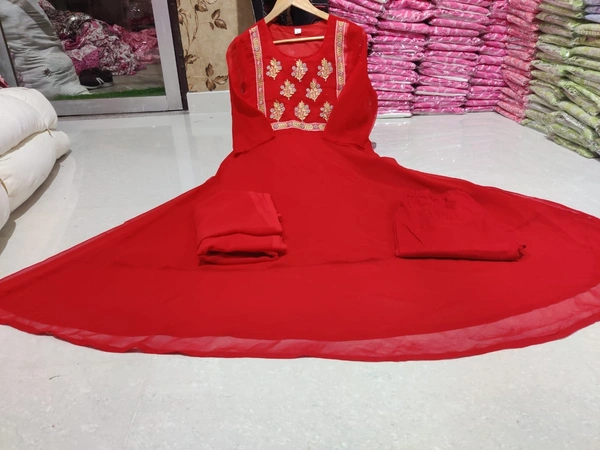 BRISA Georgette Kurti Pant And Dupatta - M-38 L-40 XL-42 XXL-44