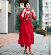 BRISA Georgette Kurti Pant And Dupatta - M-38 L-40 XL-42 XXL-44