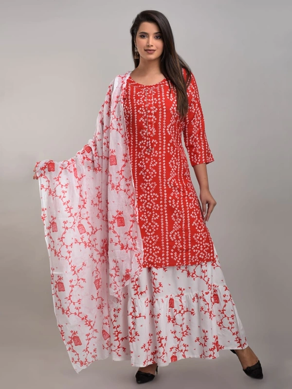 BRISA Beautiful Rayon Kurti Skirt Dupatta Set - M(38)L(40)XL(42)XXL(44)