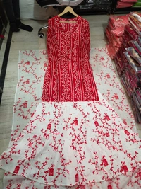 BRISA Beautiful Rayon Kurti Skirt Dupatta Set - M(38)L(40)XL(42)XXL(44)