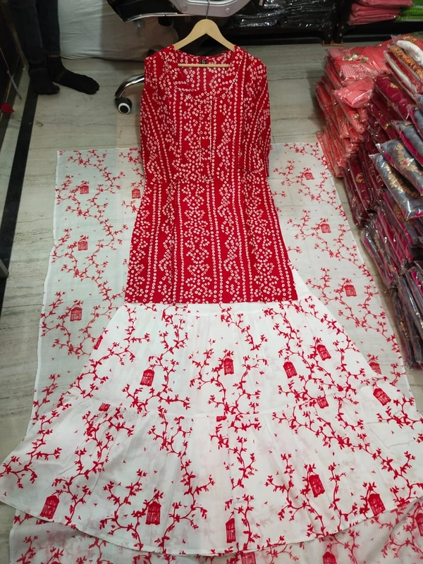 BRISA Beautiful Rayon Kurti Skirt Dupatta Set - M(38)L(40)XL(42)XXL(44)