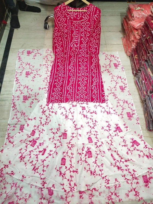 BRISA Beautiful Rayon Kurti Skirt Dupatta Set - M(38)L(40)XL(42)XXL(44)